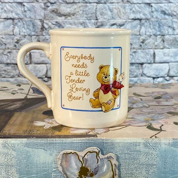 Hallmark Coffee Mug Vintage 1984 Tender Loving Bear Ceramic - Picture 1 of 6